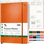 Purpose Planner B5 Undated Monthly Weekly Daily Productivity Journal 2024 Life Health Goal Setting Business Tool for Professionals Moms Academic Student Organizer Notebook (7.5”x9.8” Orange Softcover)