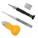 lenpestia Watch Battery Replacement Tool Watch Back Removal Kit Screwdriver Set Tweezer Pry Watch Cover Case Remover Opener Accessories 3PCS