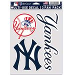 WinCraft MLB New York Yankees Decal Multi Use Fan 3 Pack, Team Colors, One Size