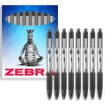 Zebra Z-Grip Smooth Retractable Ballpoint Pen - 1.0mm Nib - Black - Pack of 8