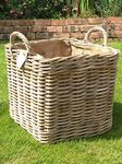 Very Strong Excellent Quality Lined Square Log Basket / Storage Basket