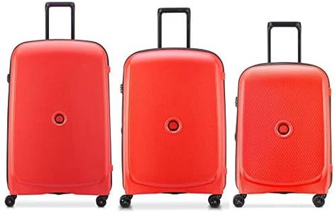 Delsey Paris - Belmont Plus, Fane Red, Set de 3 Valises SML, Hard Case with 4 Castors, Fane Red, Set de 3 valises SML, Hard Shell case with 4 castors, Fane Red, Set de 3 valises SML, Hard Shell case