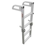 Extreme Max 3005.4089 Aluminum 4-Step Compact Folding Pontoon Boarding Ladder