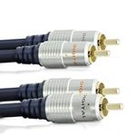 CableMountain 2xRCA to 2x RCA Cables - 1m - Gold Plated Male-to-Male Phono to Phono Cable - RCA Audio Cable for Amplifier, Turntable, TV, Home Theater, Speakers and HiFi Systems