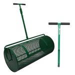 Landzie Lawn & Garden Care Kit - 44 Inch Mesh Push/Tow Behind Spreader and 20 Inch Steel Soil Sampler Probe - Test Grass Plugs and Spread Topdressing - Compost, Peat Moss, Topsoil, Mulch, Manure