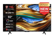 TCL 50P755K 50-inch Ultra HD, Wide Color Gamut, 4K HDR TV, Smart TV Powered by Android TV (Dolby Atmos 2.0, Dolby Vision, HDR 10+, Voice Control, compatible with Google assistant, 2024 New Model)