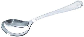 Crystal Stainless Steel Dessert Soup Spoon Set, Set of 6, Silver