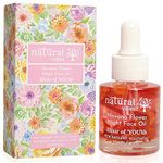 Natural Vibes - Anti Ageing Nirvana Flower Night Face Oil | Intense Glow, Brightening & Hydration | Reduces All Signs Of Ageing | Vitamin A, C & E| Non Sticky & Light Weight | Ayurvedic & Vegan | 20 ml | For Men & Women | All Skin Types