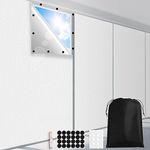 FADOTY Cuttable Blackout Shades Fabric Sheet, Blackout Curtains for Bedroom, Portable 100% Black Out Window Cover Film, No Drill Window Blinds, Sun Heat Light Blocker for Travel Media Dorm, 57'' W