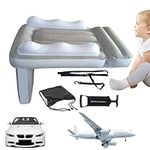 Baby Travel Plane Bed With Hand Pump | Inflatable Toddler Travel Bed With Seat Belt,Fly Traval Kids Bed Fits Most Airplane Seats,Portable Blow Up Mattress For Car Seat,Safe To Use Child Sleeper Bed