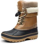 DREAM PAIRS Boys Girls Snow Boots Waterproof Outdoor Warm Cozy Anti-Slip Mid Calf Faux Fur Lining Insulated Winter Shoes for Little/Big Kids,Size 13 Little Kid,Tan,KMONTE-1