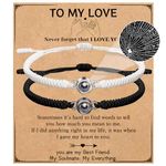 GBTBYS To My Love Bracelet Couples Bracelets, Black White String 100 Language I Love You Bracelets, Couple Gifts for My Love Him Her Husband Wife Boyfriend Girlfriend Women BF GF