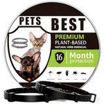 2 Pcs Cat Repellent Collar, Cat Repellent Treatment Collars, Adjustable Waterproof Collar for Cats Puppy, One Size Fits All Breeds, 16 Months Protection (Black)
