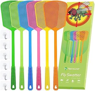 Kensizer 6-Pack Plastic Fly Swatters Heavy Duty, Multi Pack Flyswatter Jumbo Long Handle Fly Swat Shatter Bulk, Large Bug Swatter That Work for Indoor and Outdoor