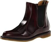 Dr. Martens Women's Flora Leather Chelsea Boot, Cherry Red Arcadia, 3 UK/5 M US