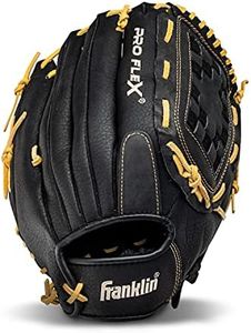 Franklin Sports Baseball Gloves - Pro Flex Men's Adult Baseball Glove - Outfield Mitt -Right Hand Throw Baseball Glove - Black - 13"