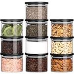 Belle Vous Glass Food Storage Jars (10 Pack) - 160ml/5.4oz Containers with Airtight Lids for Kitchen/Pantry Organisation - Glass Canisters for Spice, Sugar, Coffee & More