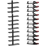 YOLEO Wall Mounted Wine Rack for 11 Bottles, DIY Sturdy Wall Wine Storage Holders, Towel Rack, Wine Bottle Organizer, Freely Splicing Install, Perfect for Kitchen Dining Room Bar