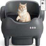 KITPLUS Automatic Litter Box: Self Cleaning Litter Box Open Top for Large Cats - Self-Cleaning Cat Litter Box with APP Control, Odor-Free Waste Disposal Includes Trash Bags