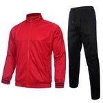 Xsylxgc Men's Tracksuits Sweatsuits for Men Set Track Suits 2 Piece Casual Athletic Jogging Warm Up Full Zip Sweat Suits, Red, XX-Large