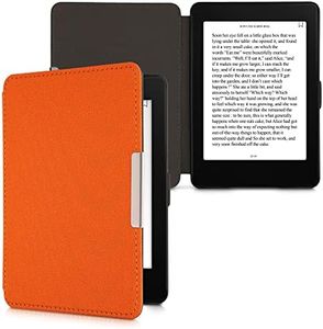 kwmobile Case Compatible with Amazon Kindle Paperwhite - Nylon Protective e-Reader Cover Folio Book Style Case - Orange