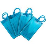 4-Pack Luggage Tags for Suitcases | Travel Tags for Luggage | Bag Tags | Flexible Travel ID | Luggage Labels for Suitcases, Baggage & Bags | Blue Luggage Tags