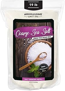 Aromasong 100% Natural Sea Salt Bulk Food Grade 19 Lb, Coarse Grain, Large Resealable Bag, Pure Dead Sea Salt, Gluten Free Unrefined Sea Salt, Grinder Refill For Daily Cooking, Canning & Pickling.