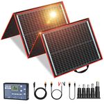 DOKIO 160W 18V Solar Panel Kit Monocrystalline Portable Flexible Folding Include Solar Charge Controller and PV Cable for 12V Battery Charging Camper Van