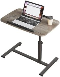 Furist Adjustable Overbed Bedside Table with Wheels Rolling Laptop Tray Desk Cart Portable Mobile Sit Stand Desk Tilting Hospital Bed Table(Oak Grey)