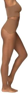 Getnoosh PLAY Free-Hugging Seamless Tights For Women | Stylish Comfort & Breathable | Light Weight Sheer Women's Tights No Middle Seam | Cocoa - S/M