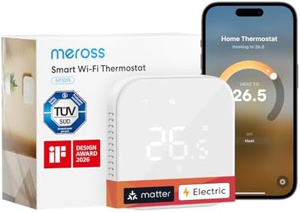 Meross Smart Thermostat for Electric Underfloor Heating, WiFi Thermostat Works with Matter, HomeKit, Alexa, Google and Home Assistant, Smart Heating with Timer, App Control, Energy Saving, Hubless