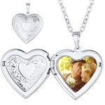 Custom4U Personalised Necklace for Women Engraved Photo Gifts for Her Girls Heart Locket (with Gift Box)