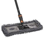 SWOPT 18” Microfiber Dust Mop + 60" Steel Handle, Combo — Dust Mop Head with Long Handle Interchangeable with All SWOPT Cleaning Products — Clean Hard-to-Reach Areas, Machine Washable