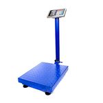 LYSTRO 300KG Heavy Duty Folding Digital Platform Postal Parcel Scales, Commercial LCD Display Electronic Computing Floor Platform Scale Industrial Scales Postal Shop Weight 300kg/661lb (Blue)