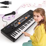 m zimoon Kids Keyboard Piano, 49 Keys Electronic Piano with Microphone Portable Music Keyboard Musical Instrument Piano Birthday Xmas Day Gifts Age for 3-12 Years Girls Boys