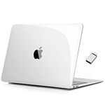 ZAOJUP Compatible with MacBook Air 13 Inch Case 2022 2021 2020 2019 2018 Release M1 A2337 A2179 A1932 for MacBook Air M1 Case, Slim Plastic Hard Shell Case + USB C to USB Adapter, Crystal Clear