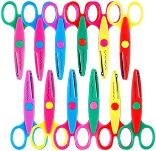UCEC Craft Scissors Decorative Edge, 12 Pack Crafting Scissors 5 Inch Pattern Scissors, Decorative Scissors, Colorful Design Scissors, Scrapbook Scissors for Crafting, 45mm Blades