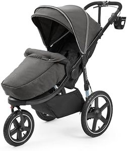 Ickle Bubba Venus Jogger Pro Max Stroller (Charcoal Grey) – All-Terrain 3-Wheel Pushchair from Birth to 22kg, Waterproof Hood & Footwarmer, Adjustable Handle, Cup Holder & Self-Locking Fold