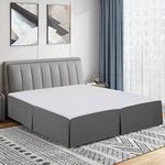 Luxury Double Brushed Microfiber Bed Skirt, Ultra Soft, Hypoallergenic, and Wrinkle Resistant - Gray, King