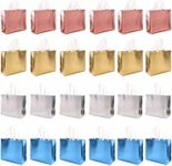 Set of 24 Mix Color 6Rose Gold 6Silver 6Gold 6Blue Glossy Reusable Grocery Bags Reusable Gift Bags with Handles Bachelorette Gift Bag Non-Woven Bridesmaid Gift Bag for Women Wedding Party Christmas