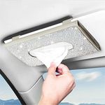 Bling Bling Sun Visor Car Tissue Box with Crystal Diamond Leather Auto Napkin Tissue Hanging Bag Holder for Car Accessories,Beige