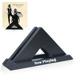 SkyLia Designs Now Playing Vinyl Record Stand Wall Mount Or Tabletop - Holder for Albums Display Storage Wooden with Super Groovy Design, Gifts Lovers