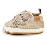 Fusehngre Baby Boys Girls Sneakers Shoes Infant First-Walking Shoes Newborn Anti-Slip Soft Sole PU Leather Moccasins Shoes Sneakers 12-18 Months Gold