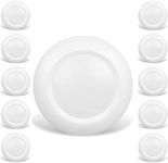 JULLISON 10 Packs 4 Inch LED Low Profile Recessed & Surface Mount Disk Light, Round, 10W, >600 Lumens, 3000K Warm White, CRI80, DOB Design, Dimmable, ETL Listed, White