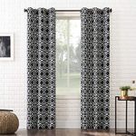 Sun Zero Barnett Trellis Blackout Grommet Curtain Panel, 40" x 84", Black