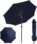 JEAREY 9FT Patio Umbrella for Outdoor with Push Button Tilt and Crank, Outdoor Patio Umbrellas Table Umbrella for Market, Garden, Deck, Backyard, Pool (Navy)