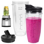 YQL 24OZ Replacement Blender Cups Compatible with Ninja Auto iQ BL480 BL482 BL642 BL682 BL450 BN401 BN751 BN801 Foodi SS351 SS151 SS401 Ninja Blender Auto iQ Blade,Blender Cups with Lids(2 Pack)