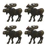 LFWATAXY 4PCS Retro Animal Metal Knob, Decorative Animal Shape Knobs, Pulls Handles for Door Drawer Cupboard Closet Furniture Home Office Kitchen Bathroom (Fawn)