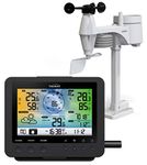 Weather Station (Premium Quality/Official UK 2024 Version) WiFi Internet Wunderground WeatherCloud, Professional 5-in-1 Wireless Sensor, Wind speed & direction, Rainfall Temperature, Humidity