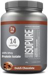 Isopure Zero Carb Protein Powder - Dutch Chocolate - 100% Whey Protein Isolate - 25 grams/serving, Low Carbs, Sugar Free, Lactose Free (434g) - 14 servings